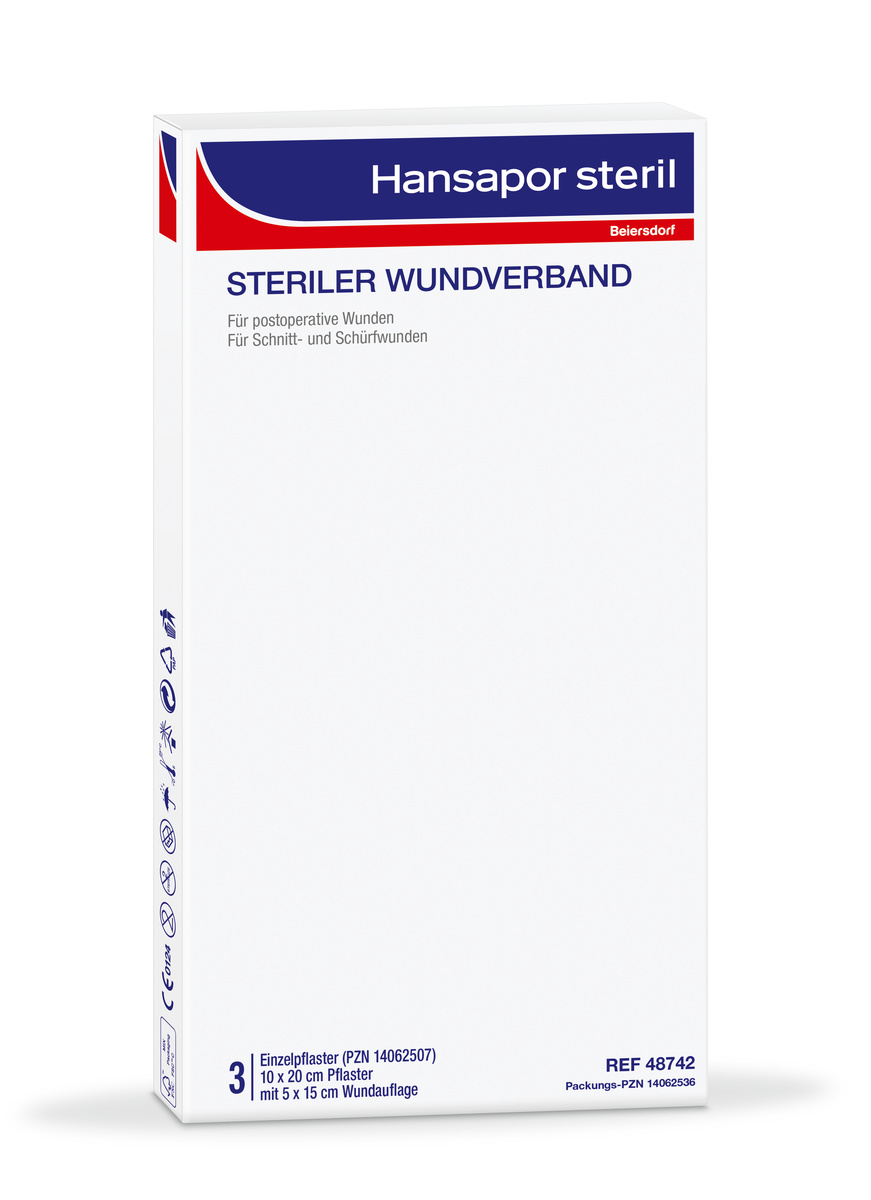 Hansapor Steril Wundverband 25er Packung, 10 x 20cm Hansapor Steril Wundverband 25er Packung, 10 x 20cm