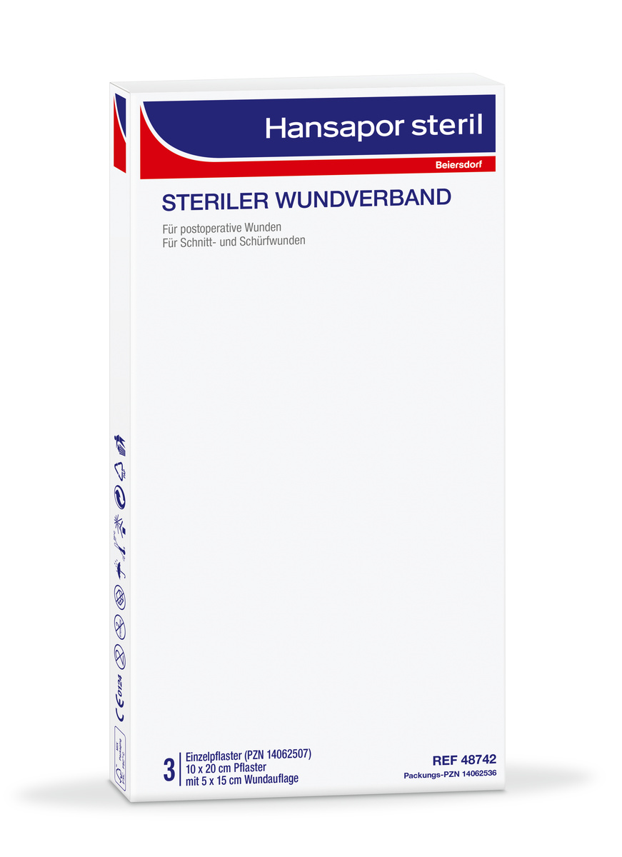 Hansapor Steril Wundverband 25er Packung, 10 x 20cm