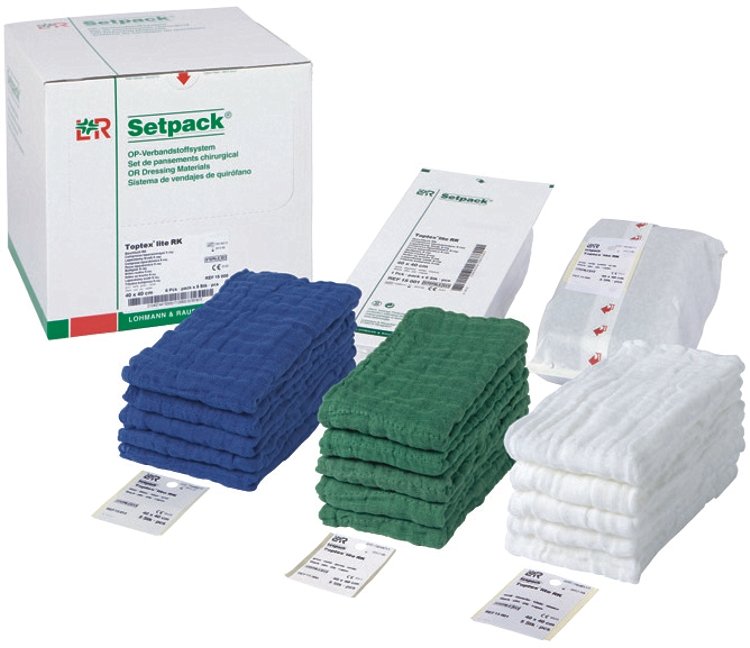Setpack® Toptex® lite Bauchtücher RK, grün 40 x 40 - Packung à 5 Stück 