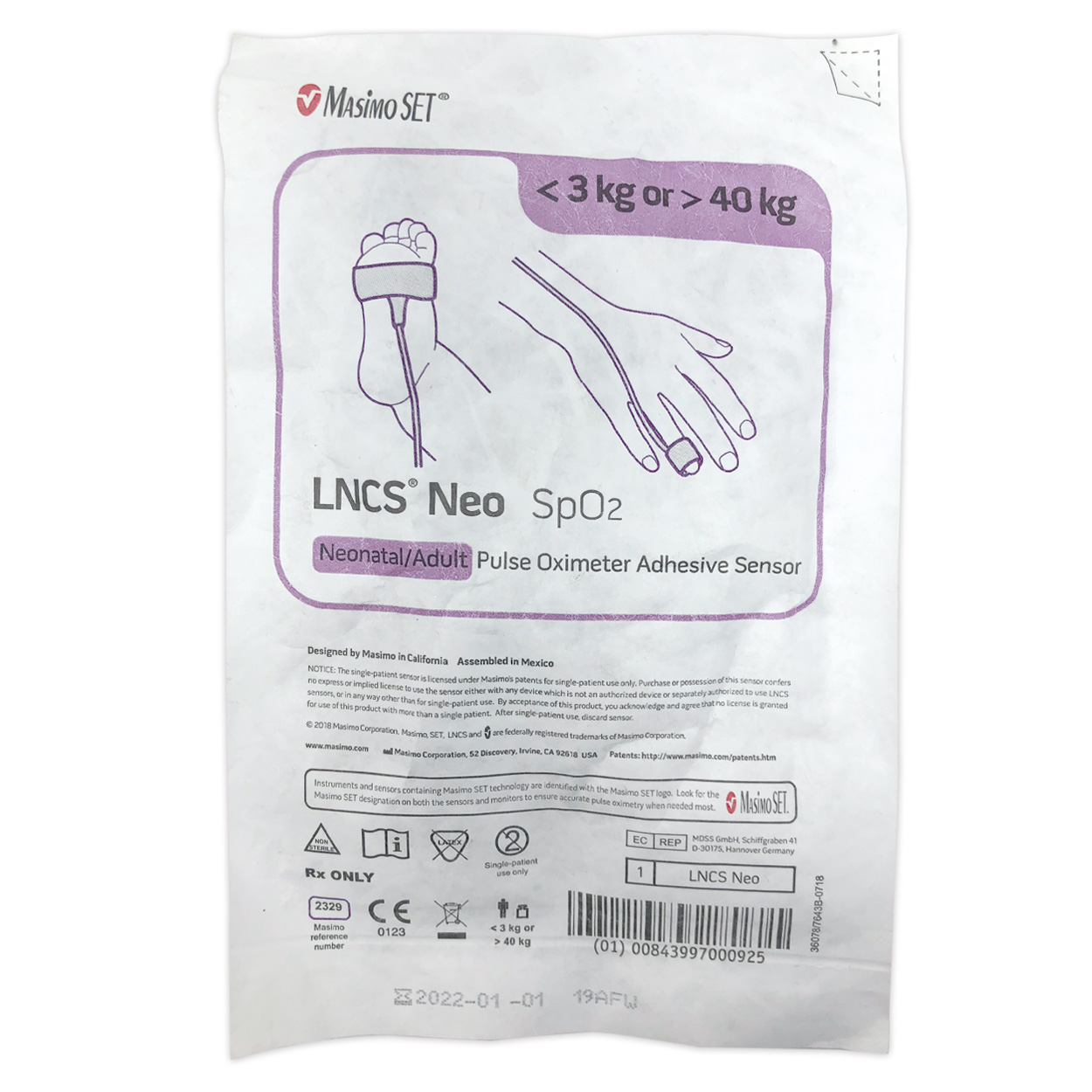 LNCS SpO² Einweg-Klebesensor für Neonaten - Packung à 20 Stück LNCS SpO² Einweg-Klebesensor für Neonaten - Packung à 20 Stück