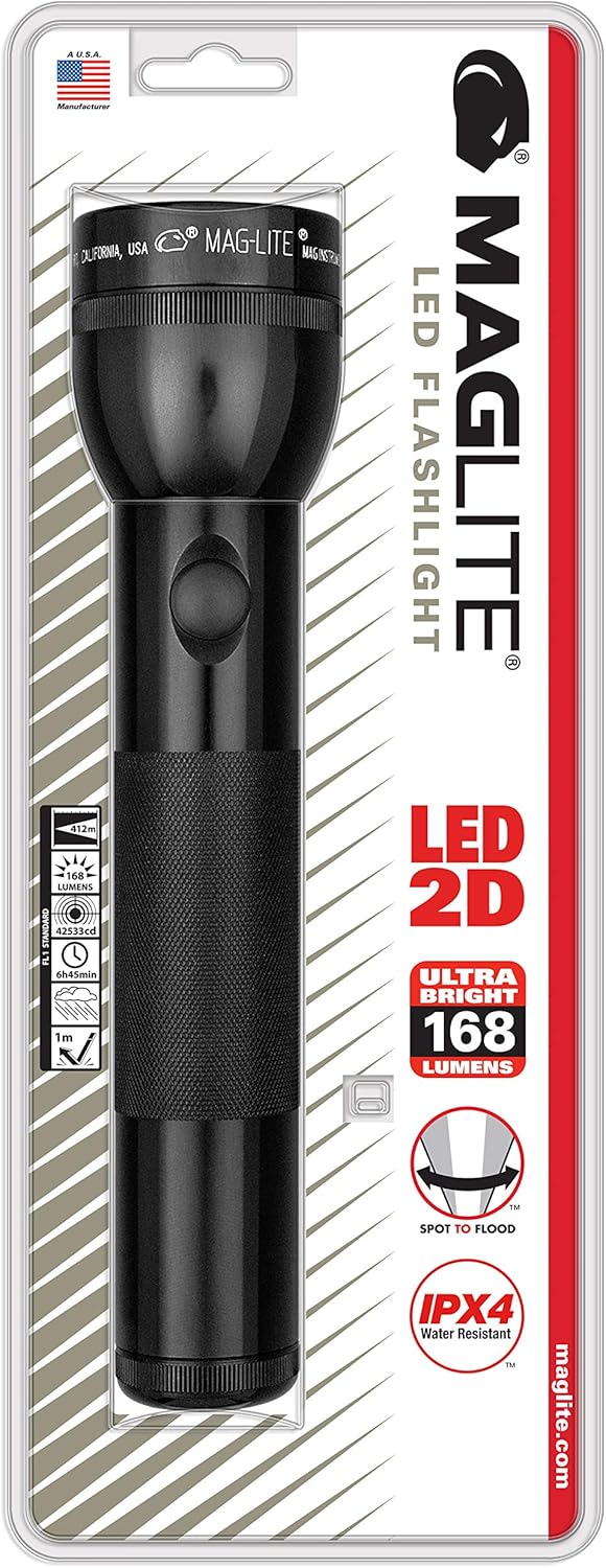 Maglite Stablampe 2 D-CELL LED, schwarz 25 cm