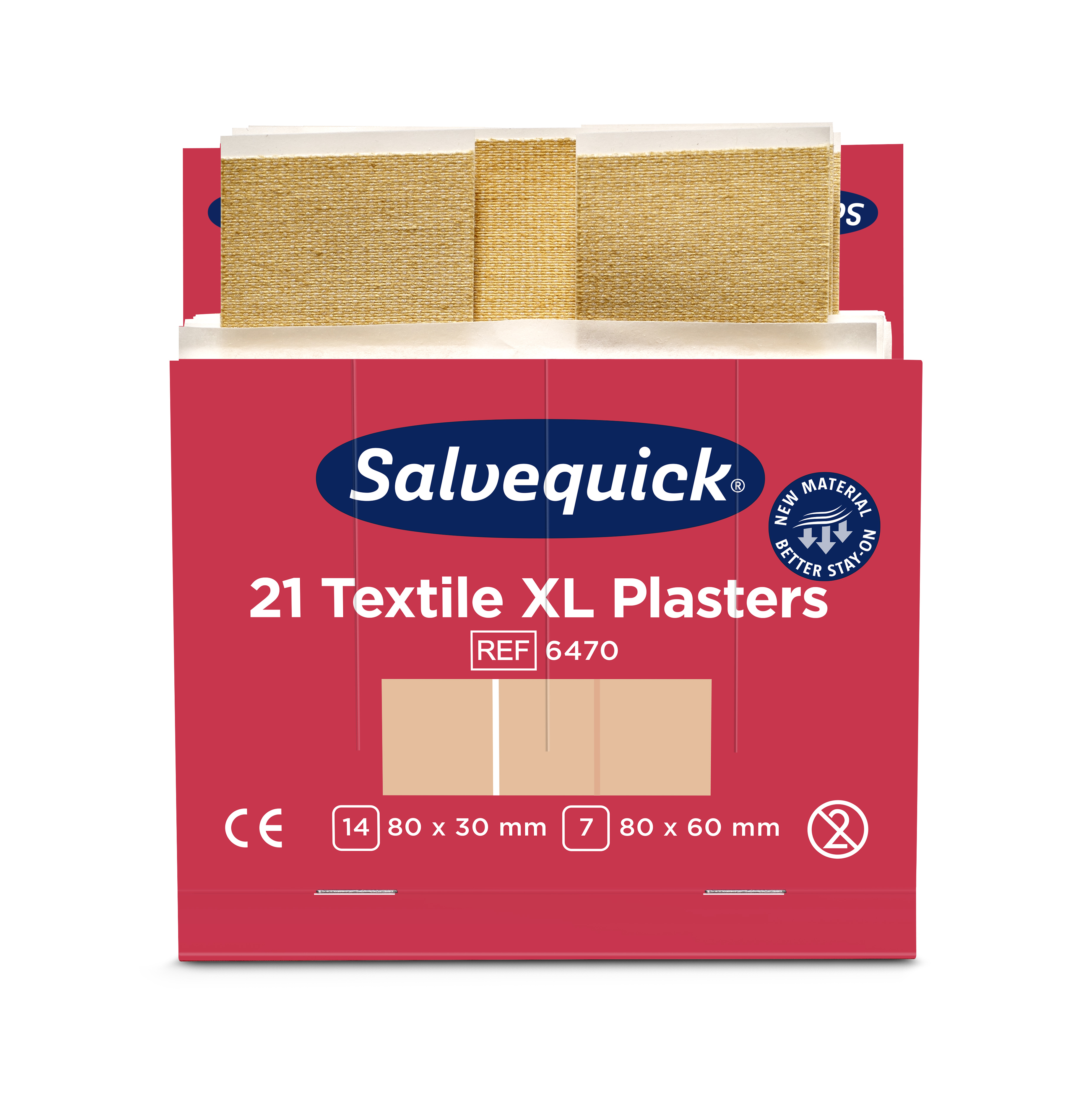 CEDERROTH Salvequick Textilpflaster XL - Packung à 6 x 21 Stück