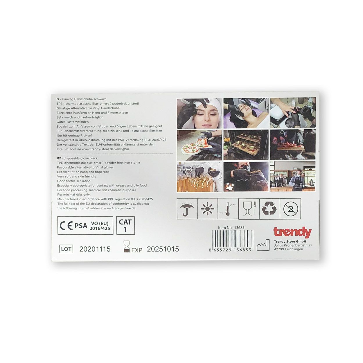 trendy Einweghandschuhe - Packung à 100 Stück trendy Einweghandschuhe - Packung à 100 Stück