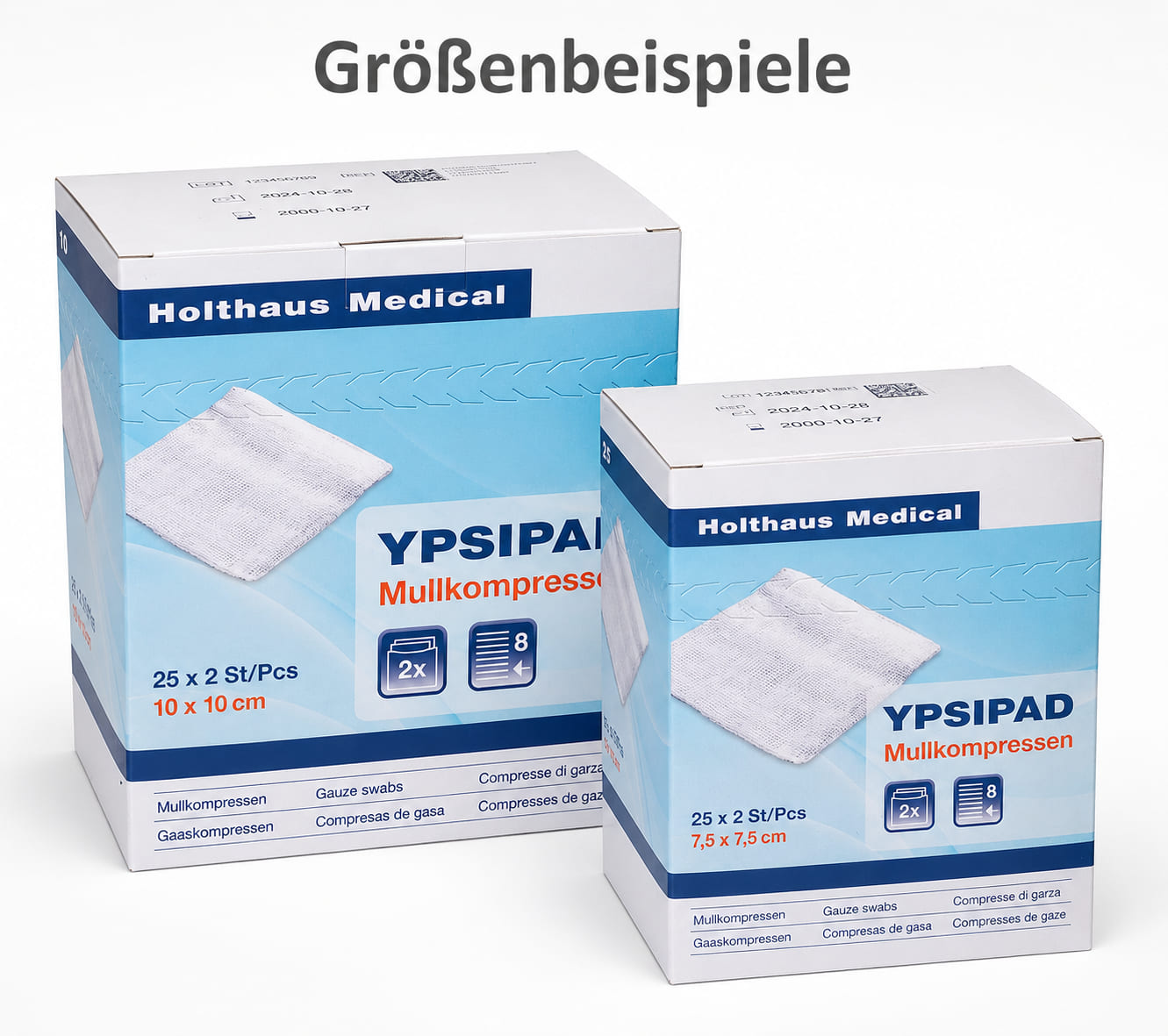 YPSIPAD  Mullkompresse  8-fach 5 x 5 cm - Packung à 25 x 2 Stück