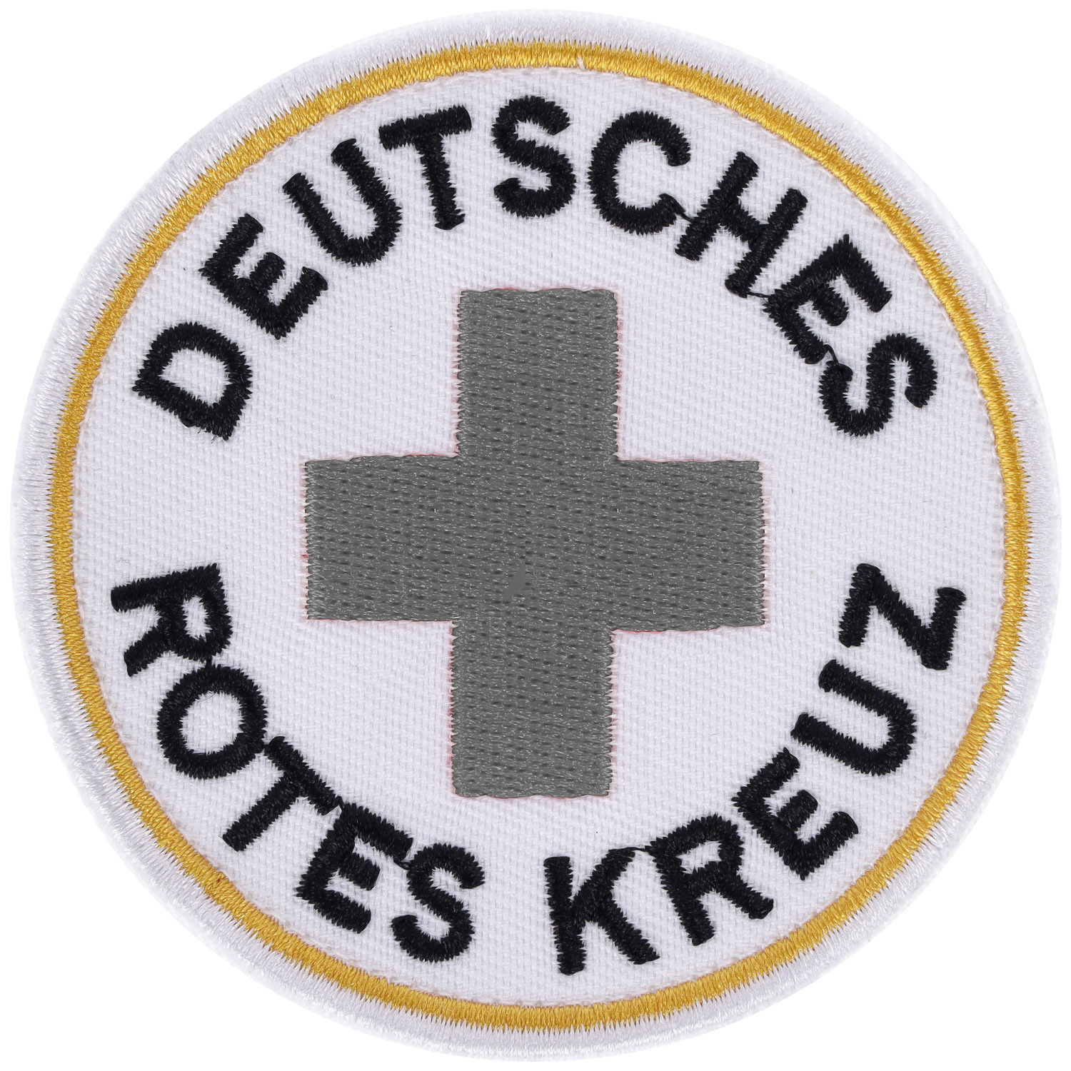Ärmelabzeichen DRK-Rundlogo mit Klett, 80 mm Durchmesser