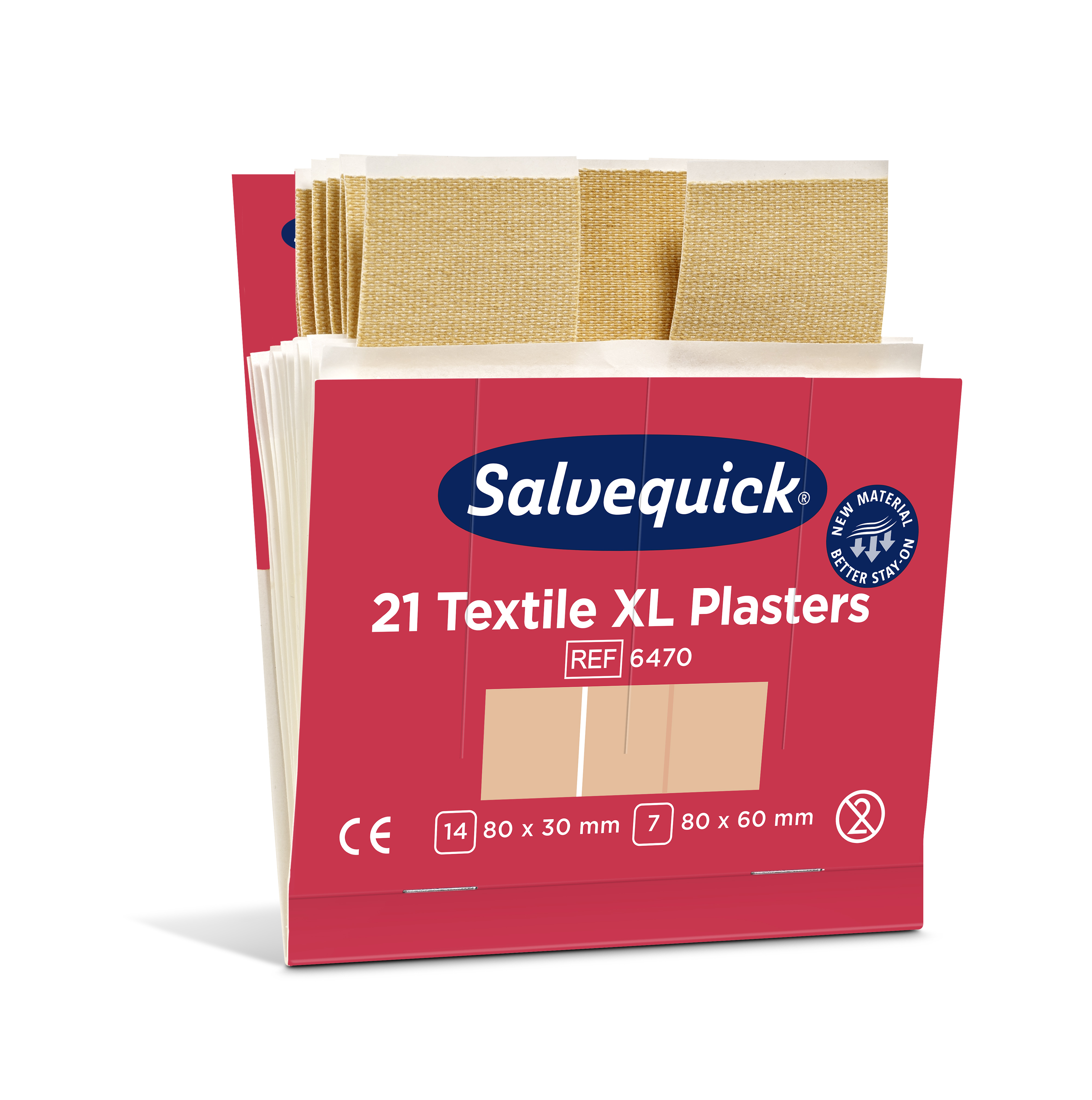CEDERROTH Salvequick Textilpflaster XL - Packung à 6 x 21 Stück