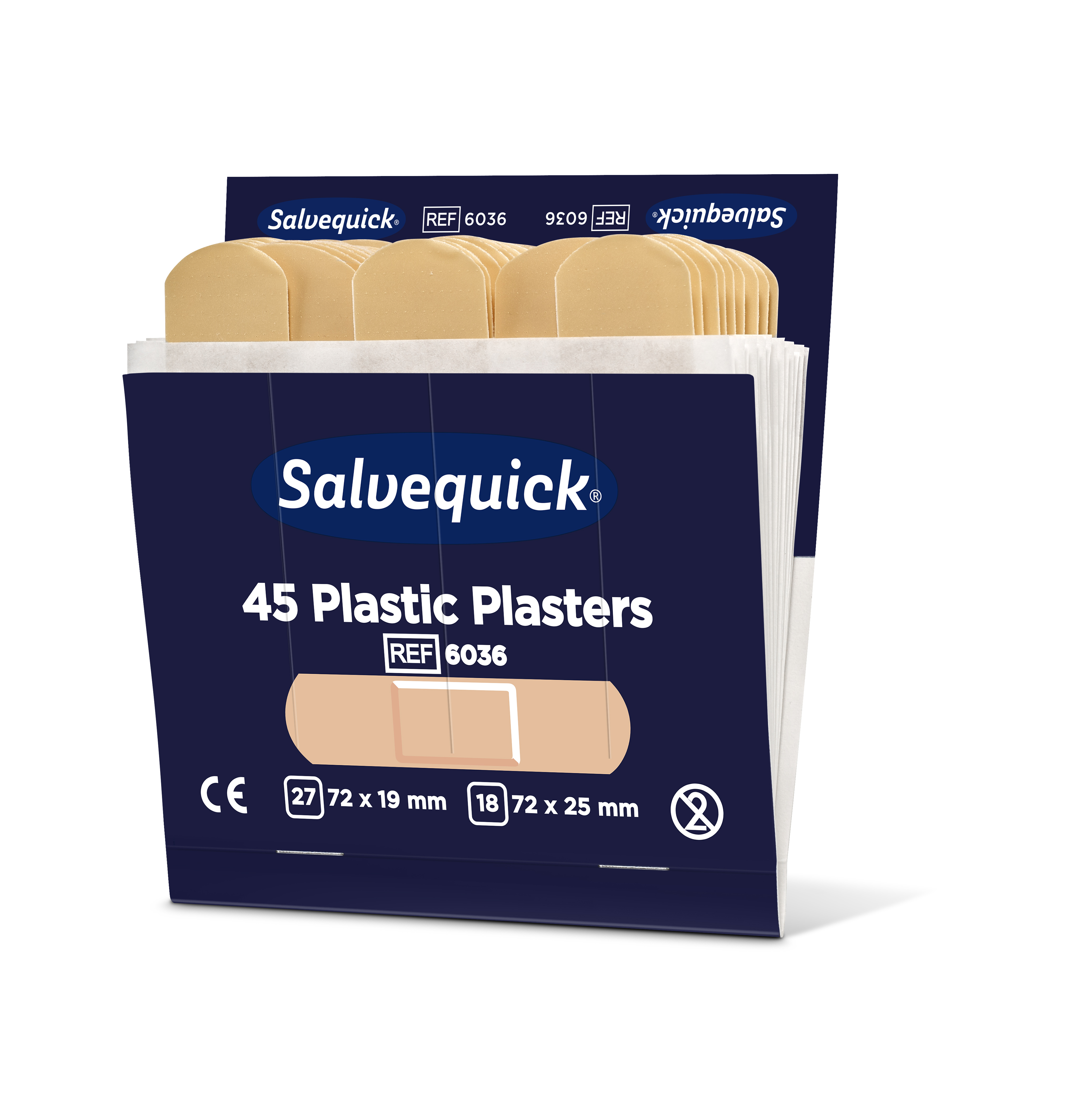 CEDERROTH Salvequick Plastic Pflaster - Packung à 6 x 45 Stück