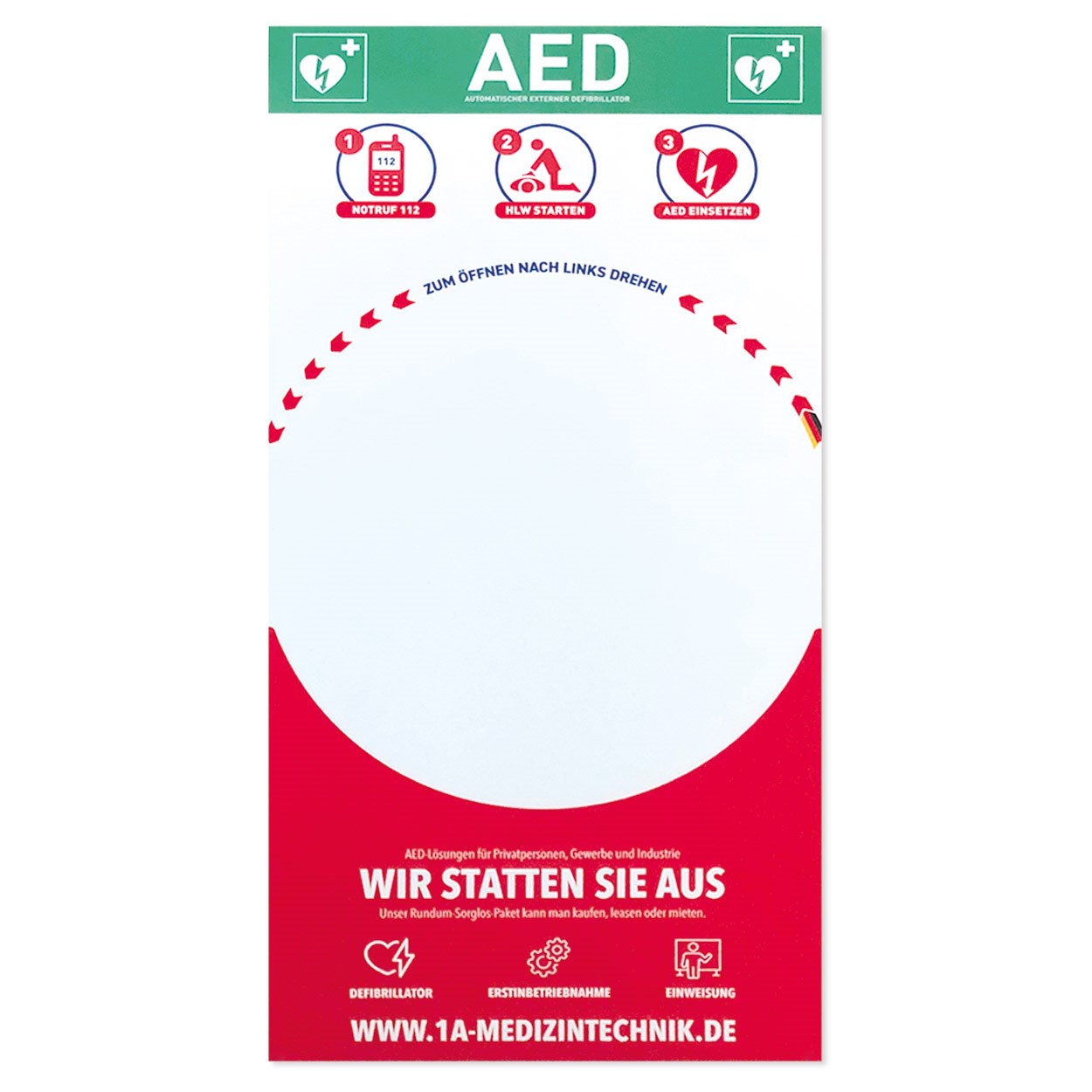 Rückwand für Rotaid AED Cabinets