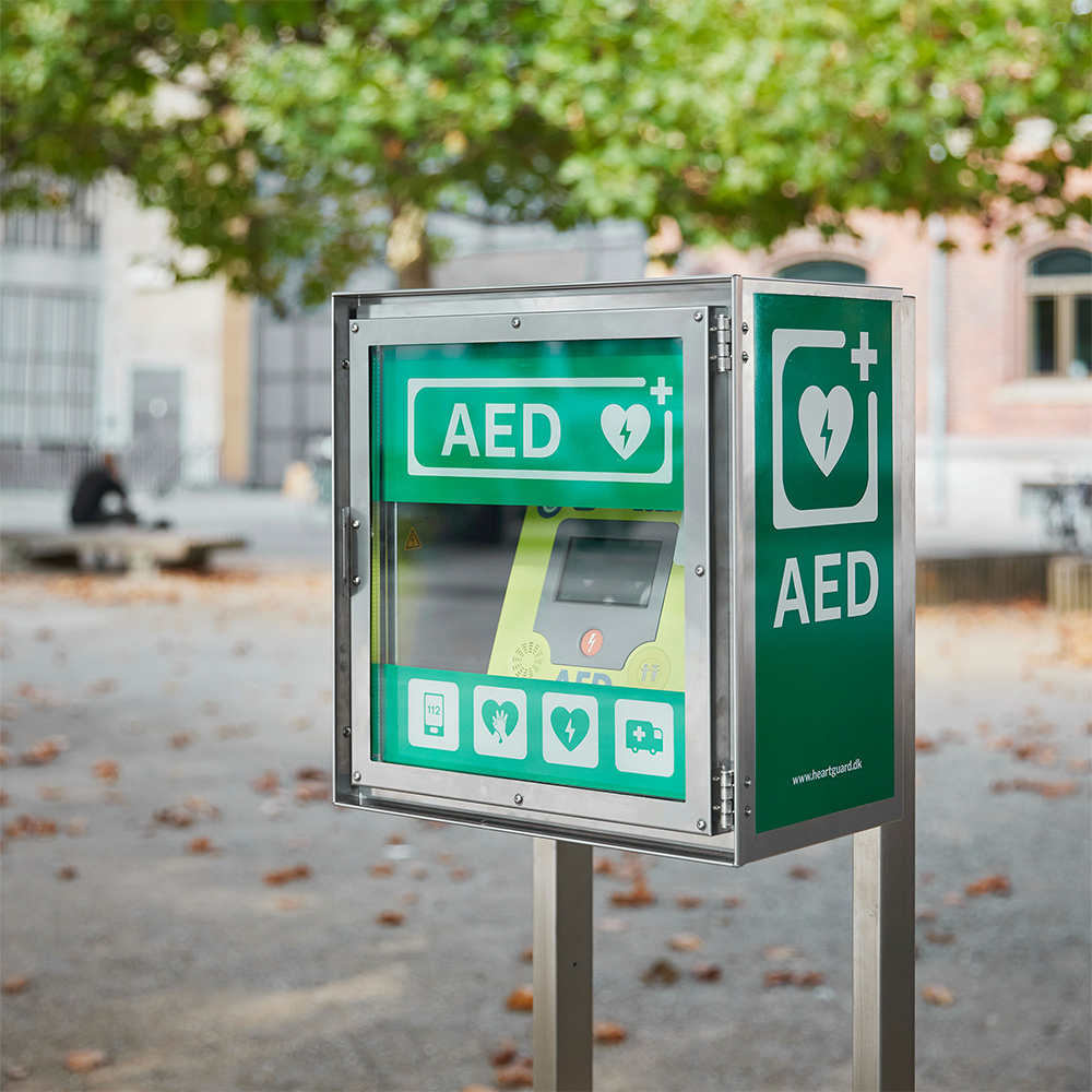 Outdoorständer für Edelstahl AED-Schrank HeartGuard Protect Outdoor Outdoorständer für Edelstahl AED-Schrank HeartGuard Protect Outdoor