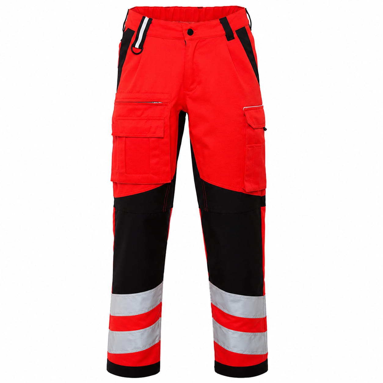 Hose Komfort in leuchtrot-schwarz, Stretch