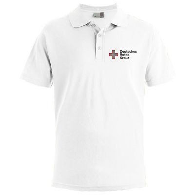 DRK Herren Poloshirt weiß Logo Stick 100 % Baumwolle, 220 g/m²