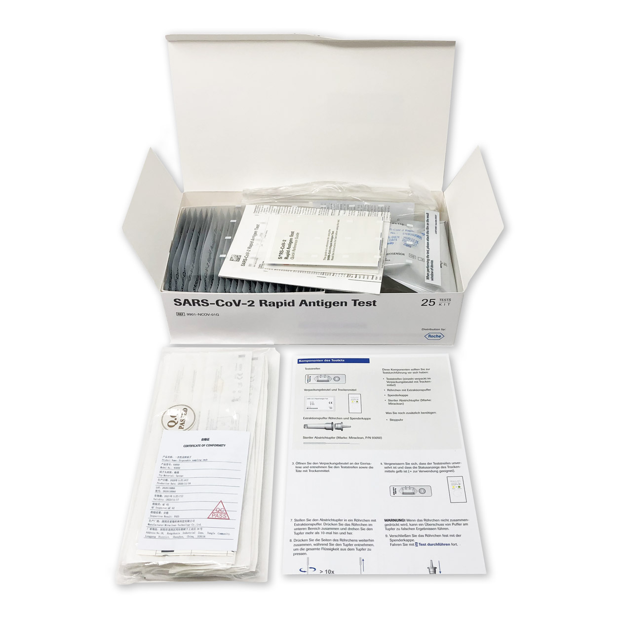 Roche Nasen-Abstrich-Test für Laien - Corona Antigen-Schnelltest - Packung á 25 Stück Roche Nasen-Abstrich-Test für Laien - Corona Antigen-Schnelltest - Packung á 25 Stück
