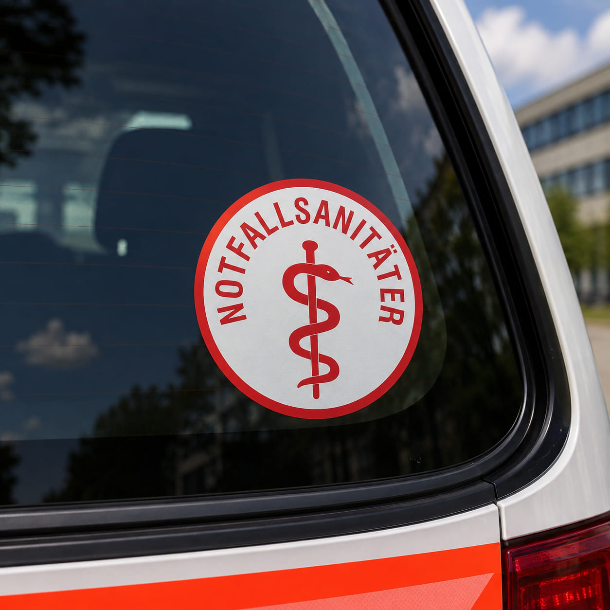 Aufkleber Notfallsanitäter auf Glas