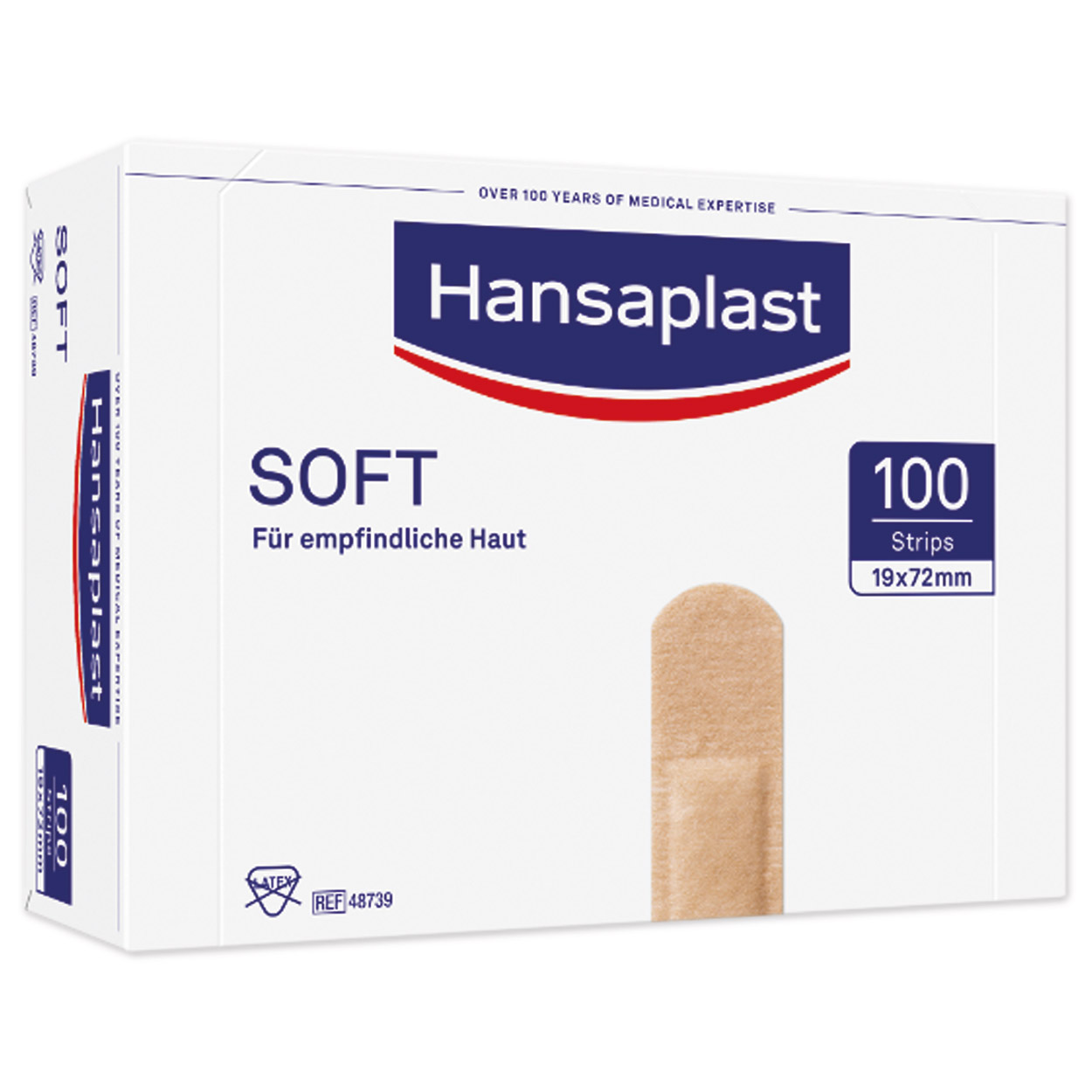Hansaplast Soft 1,9 x 7,2 cm - Packung à 100 Stück
