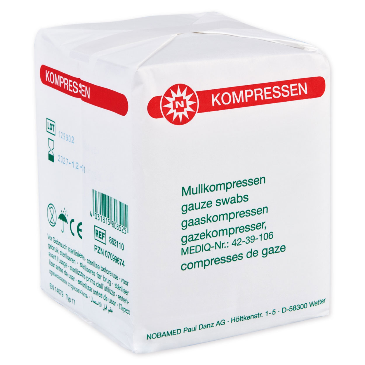 MULLKOMPRESSE, 8-fach - Packung à 100 Stück