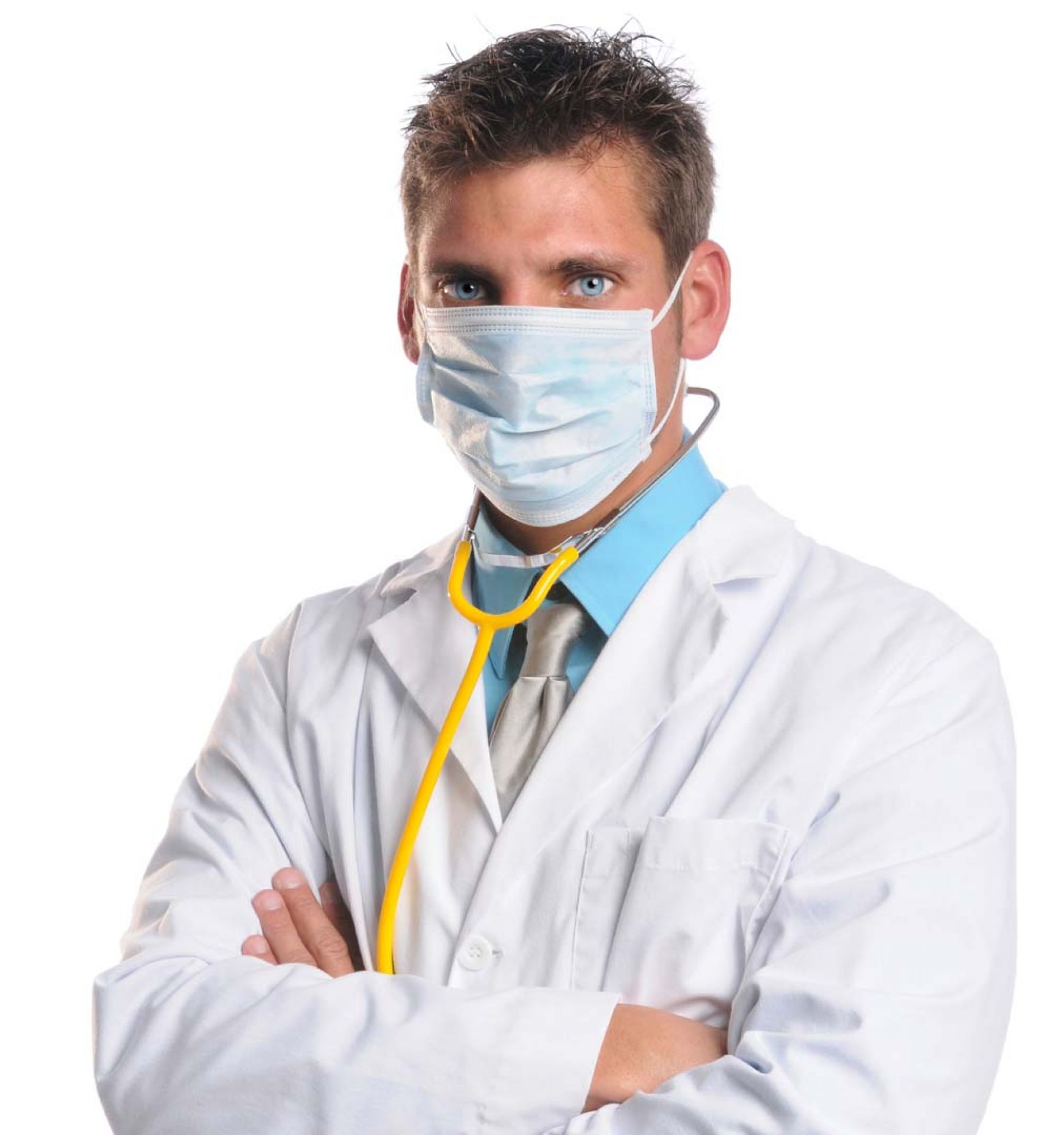 Chirurgische Maske mit Gummi, blau, Packung à 50 Stück Chirurgische Maske mit Gummi, blau, Packung à 50 Stück