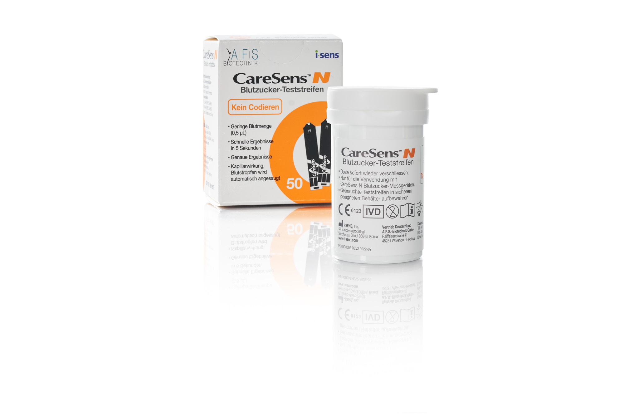 CareSens® N Blutzuckerteststreifen - Dose à 50 Stück CareSens® N Blutzuckerteststreifen - Dose à 50 Stück