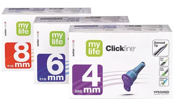 mylife Clickfine DiamondTip Pen-Nadeln 31 G 0,25 x 6 mm - Packung à 100 Stück