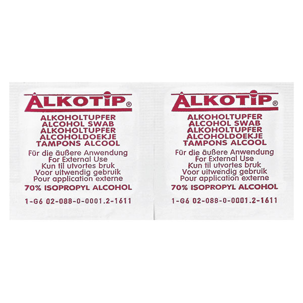Alkotip Standard Alkoholtupfer - Packung à 100 + 5 Stück