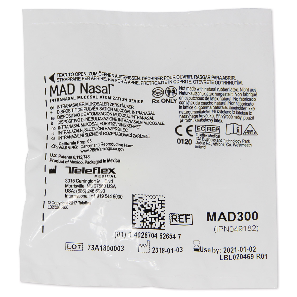 MAD 300 Nasalzerstäuber, einzelnd steril verpackt - Packung à 25 Stück