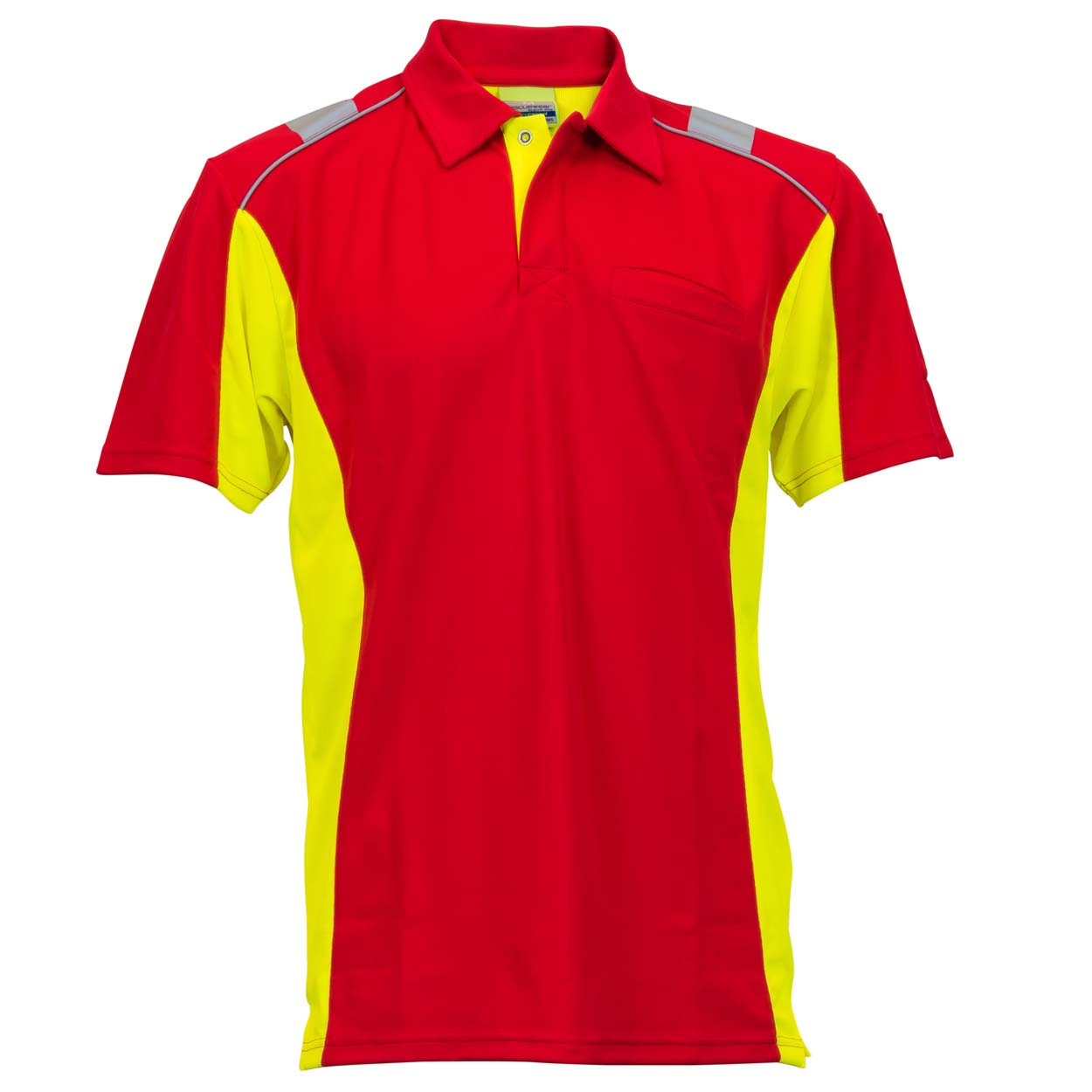 Poloshirt Dynamic in rot/neongelb