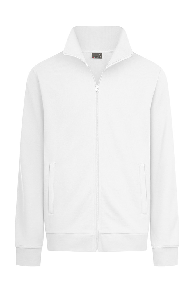 Stehkragen Zip Jacke Männer weiß Gr. L