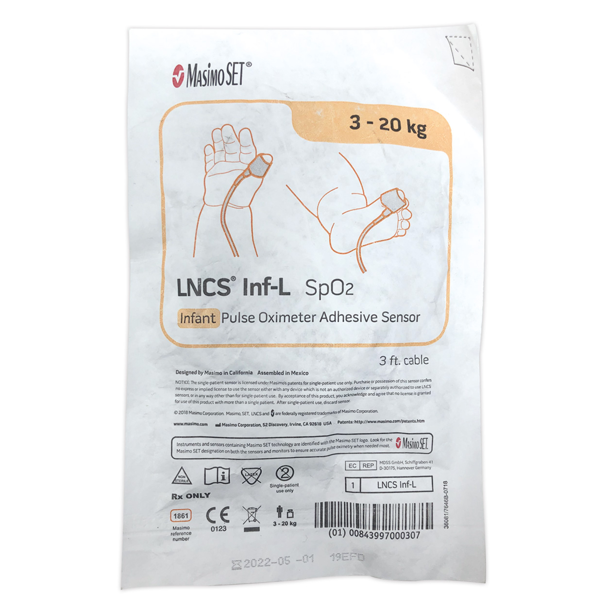 LNCS-Inf-L SpO² Einweg-Klebesensor für Kleinkinder LNCS-Inf-L SpO² Einweg-Klebesensor für Kleinkinder