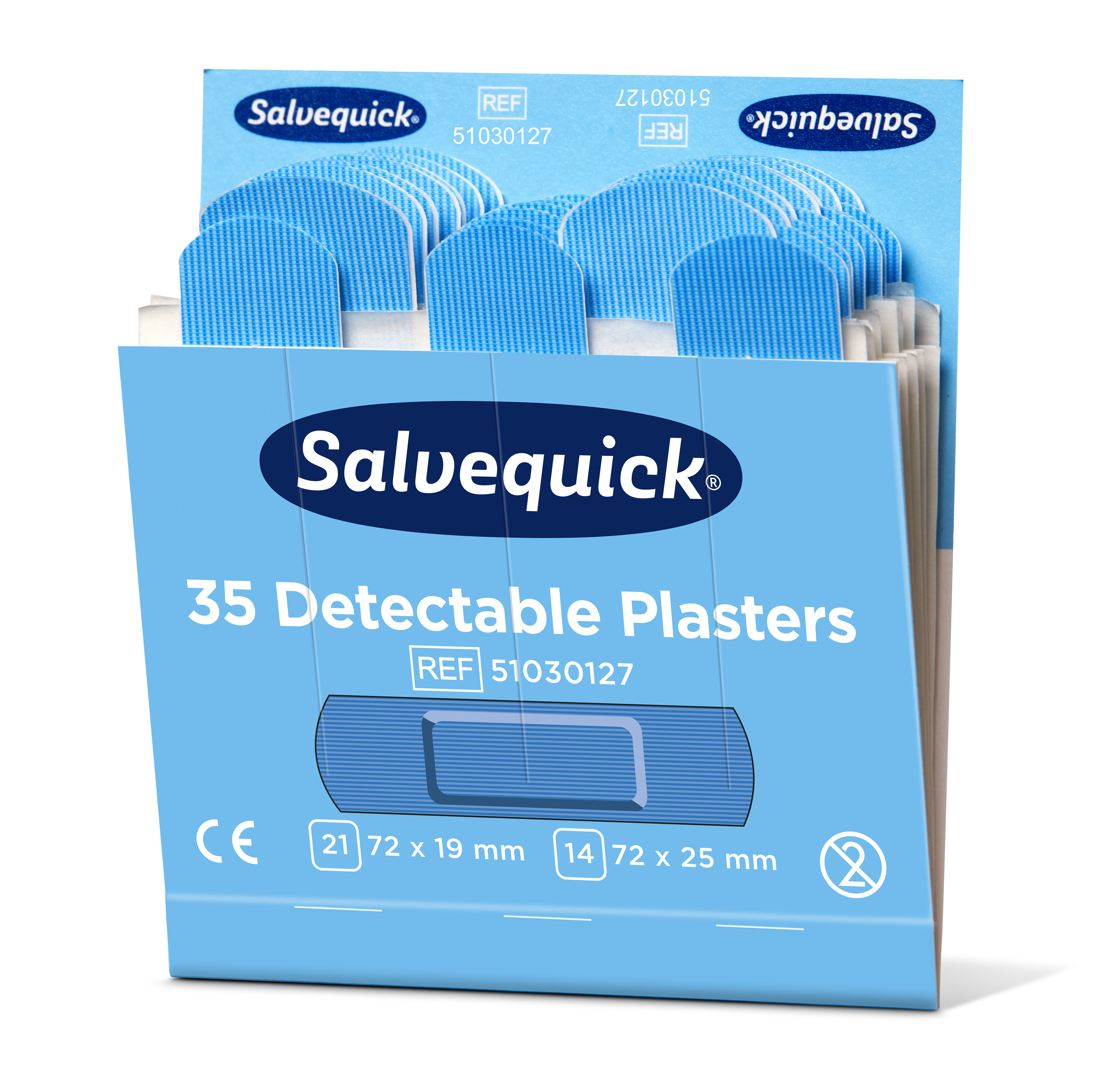 CEDERROTH Salvequick Blue Detectable Pflastermix - Packung à 6 x 35 Stück