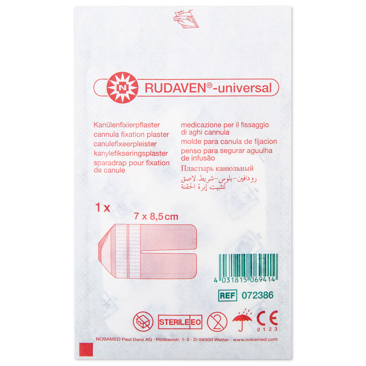 RUDAVEN®-universal Kanülenpflaster 7 x 8,5 cm - Packung à 50 Stück