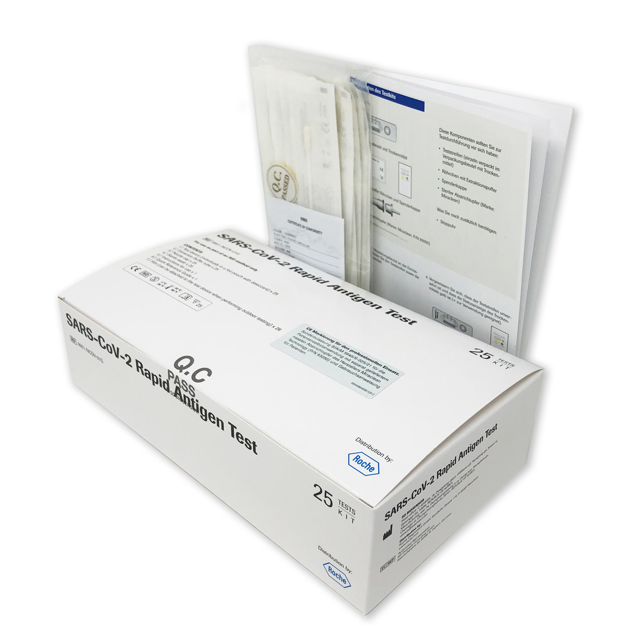 Roche Nasen-Abstrich-Test für Laien - Corona Antigen-Schnelltest - Packung á 25 Stück Roche Nasen-Abstrich-Test für Laien - Corona Antigen-Schnelltest - Packung á 25 Stück