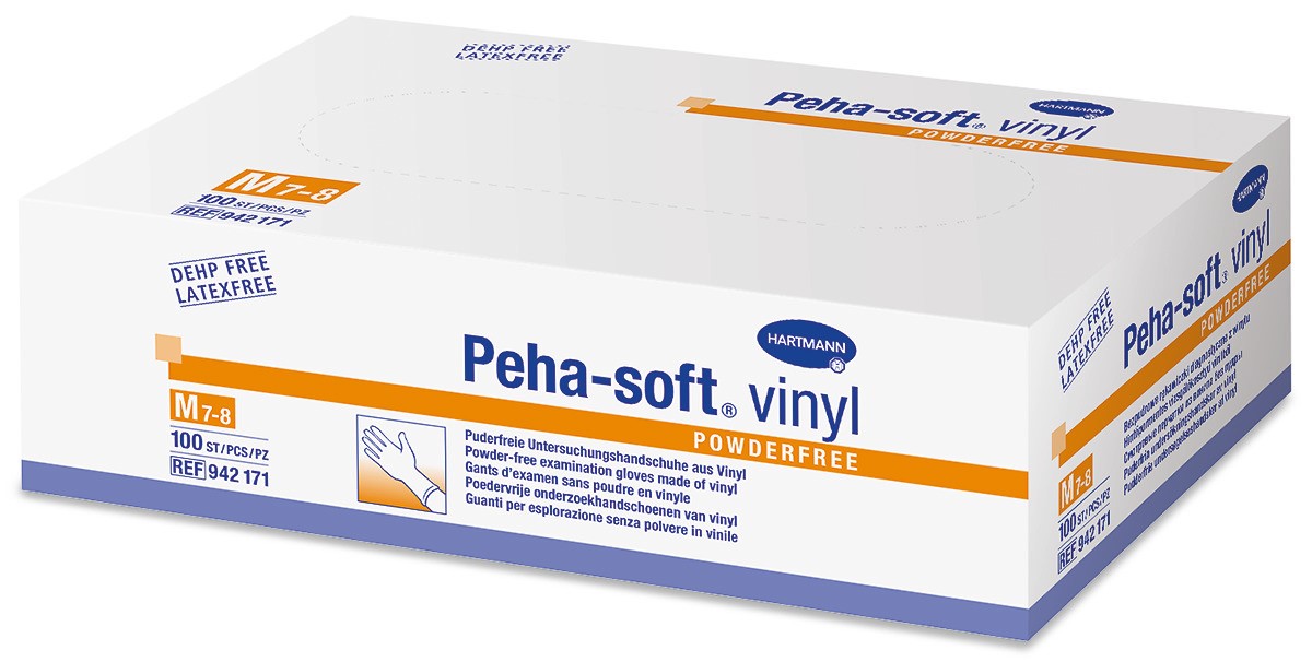 Vinylhandschuhe Peha-soft® vinyl powderfree - Karton à 10 Packungen à 100 Stück