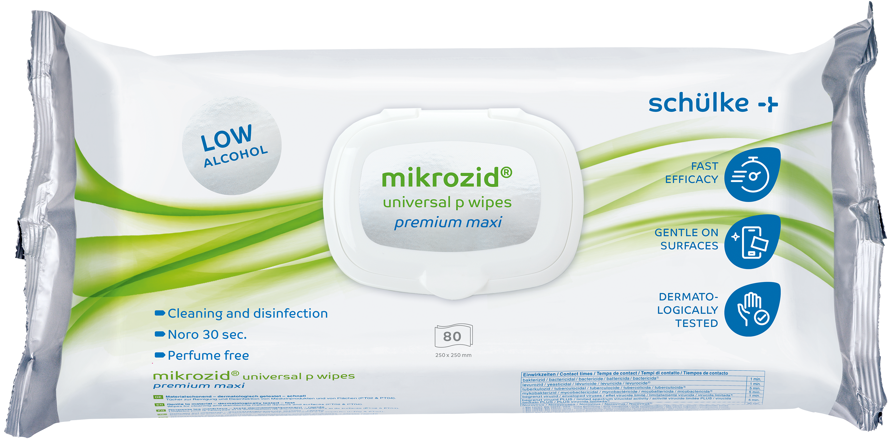 mikrozid universal p wipes premium maxi 25 x 25 cm - Packung à 80 Tücher