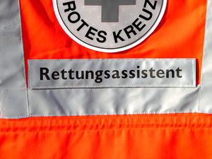 Rückenschild Rettungsassistent, silber