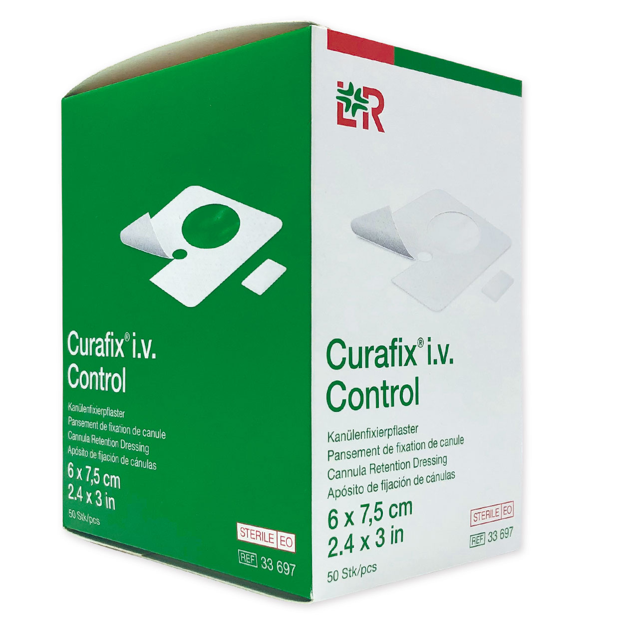 CURAFIX i.v. Control Kanülenfixierpflaster 6 x 7,5 cm - Packung à 50 Stück