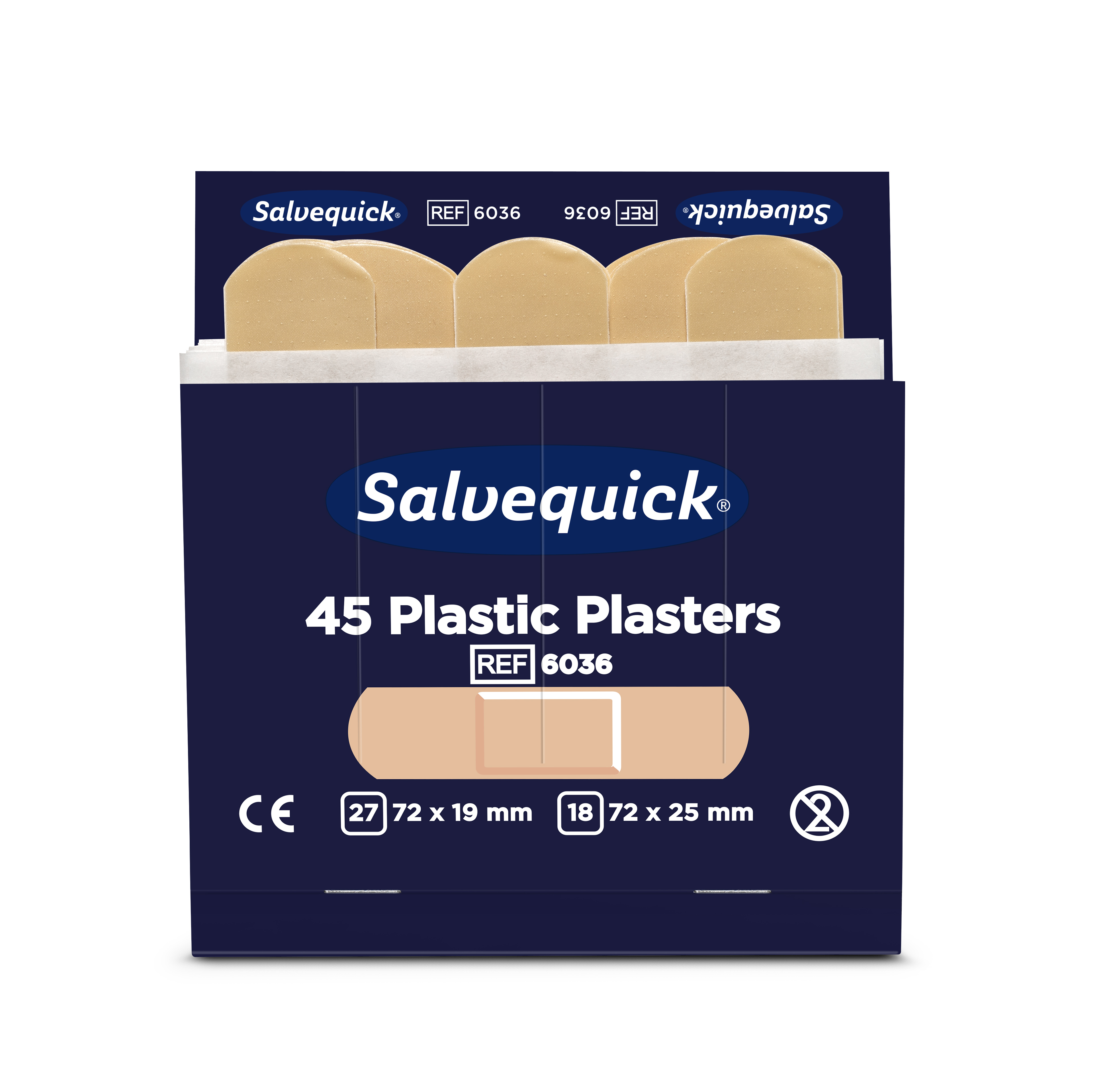 CEDERROTH Salvequick Plastic Pflaster - Packung à 6 x 45 Stück