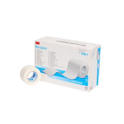 Micropore™ hypoallergenes Vliespflaster 2,5 cm x 9,1 m - 12 Stück