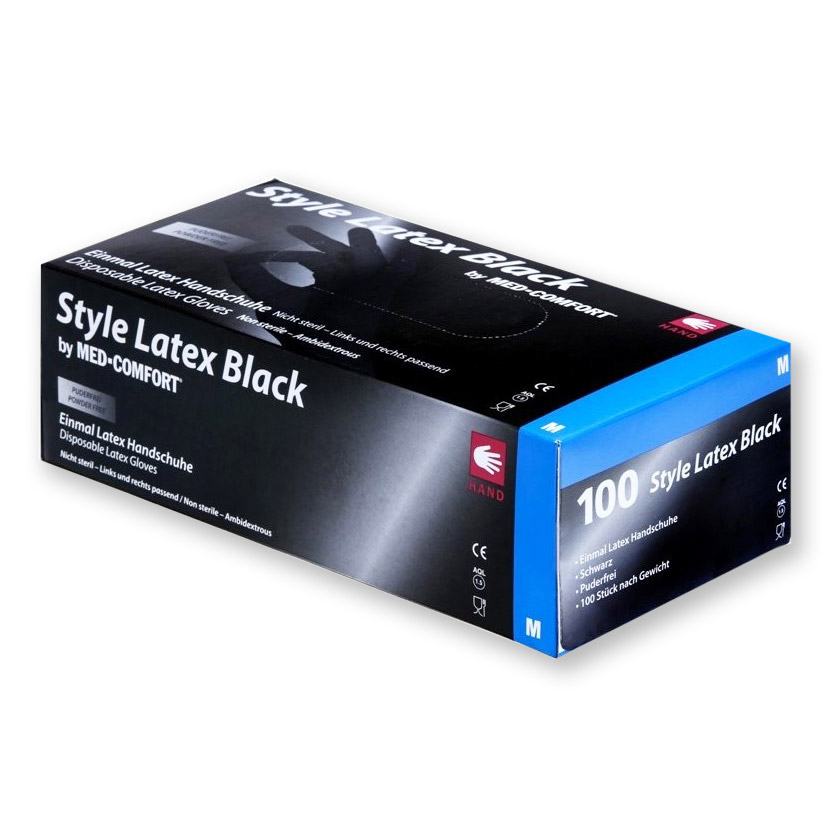 Style Latex Black Einmalhandschuhe - Packung à 100 Stück