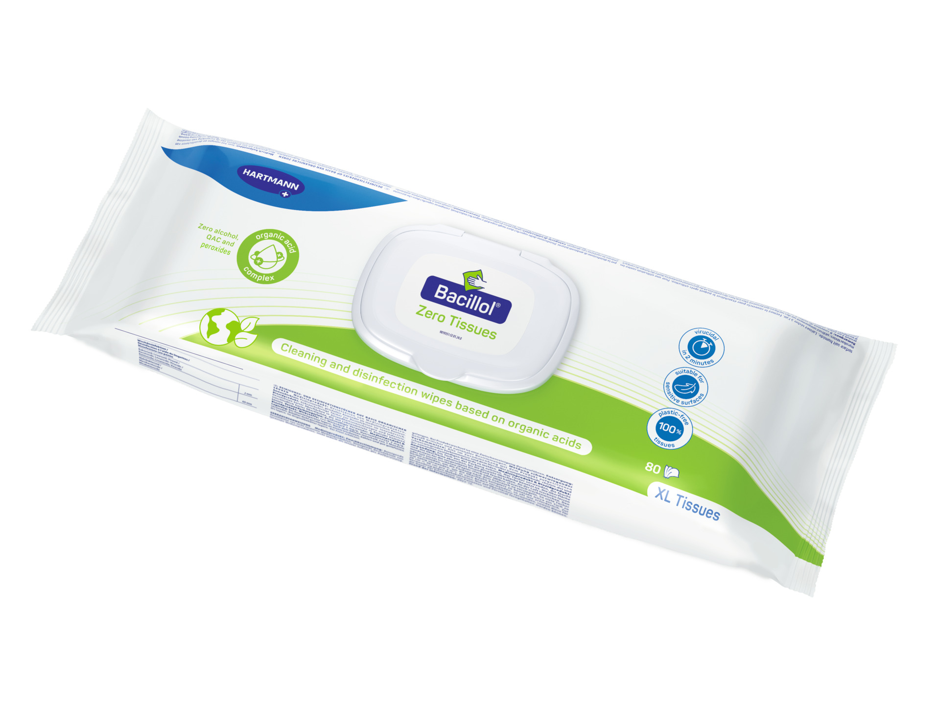 Bacillol Zero Tissues XL Desinfektionstücher 20 x 30 cm, Packung à 80 Tücher