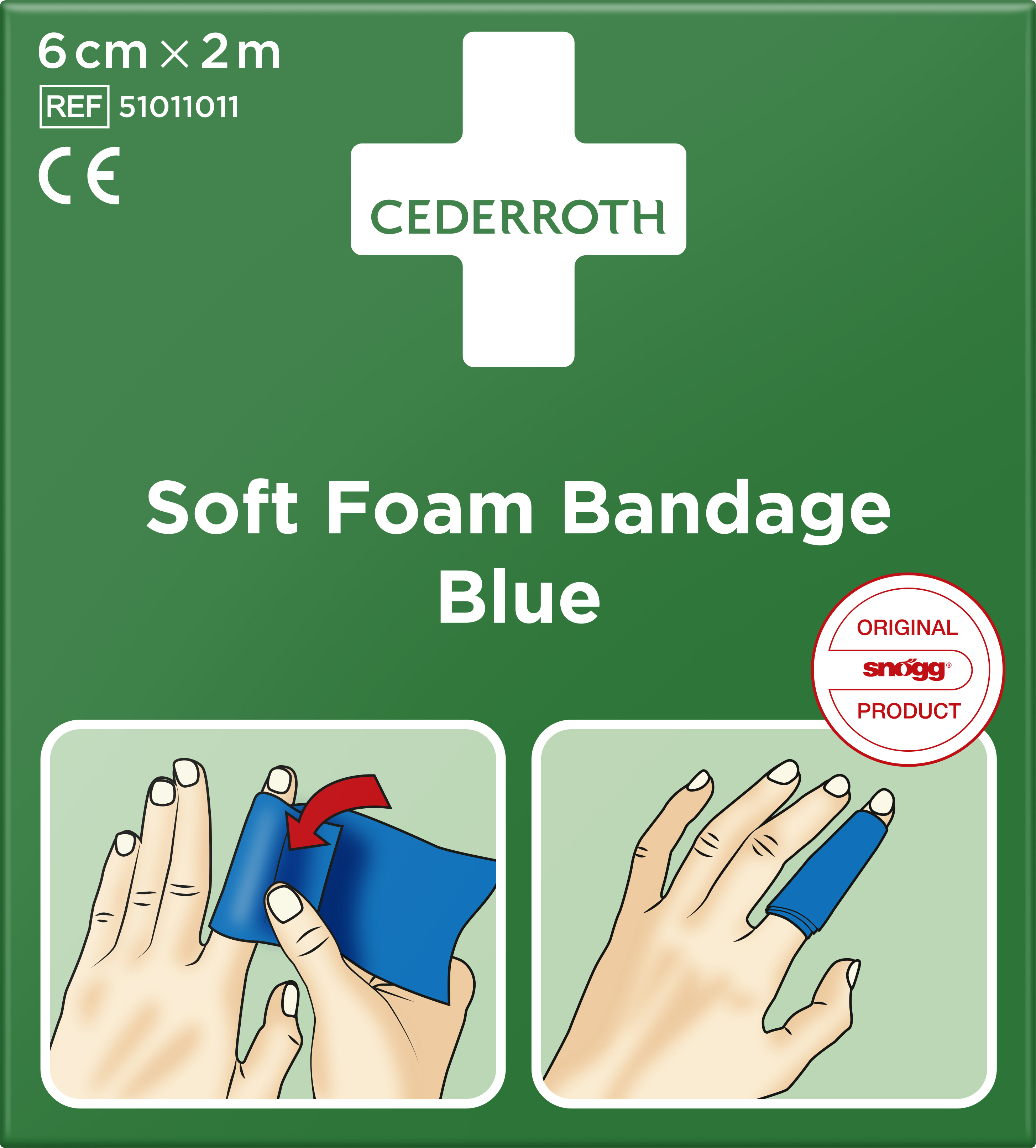 CEDERROTH Soft Foam Bandage Blue 6 cm x 2 m