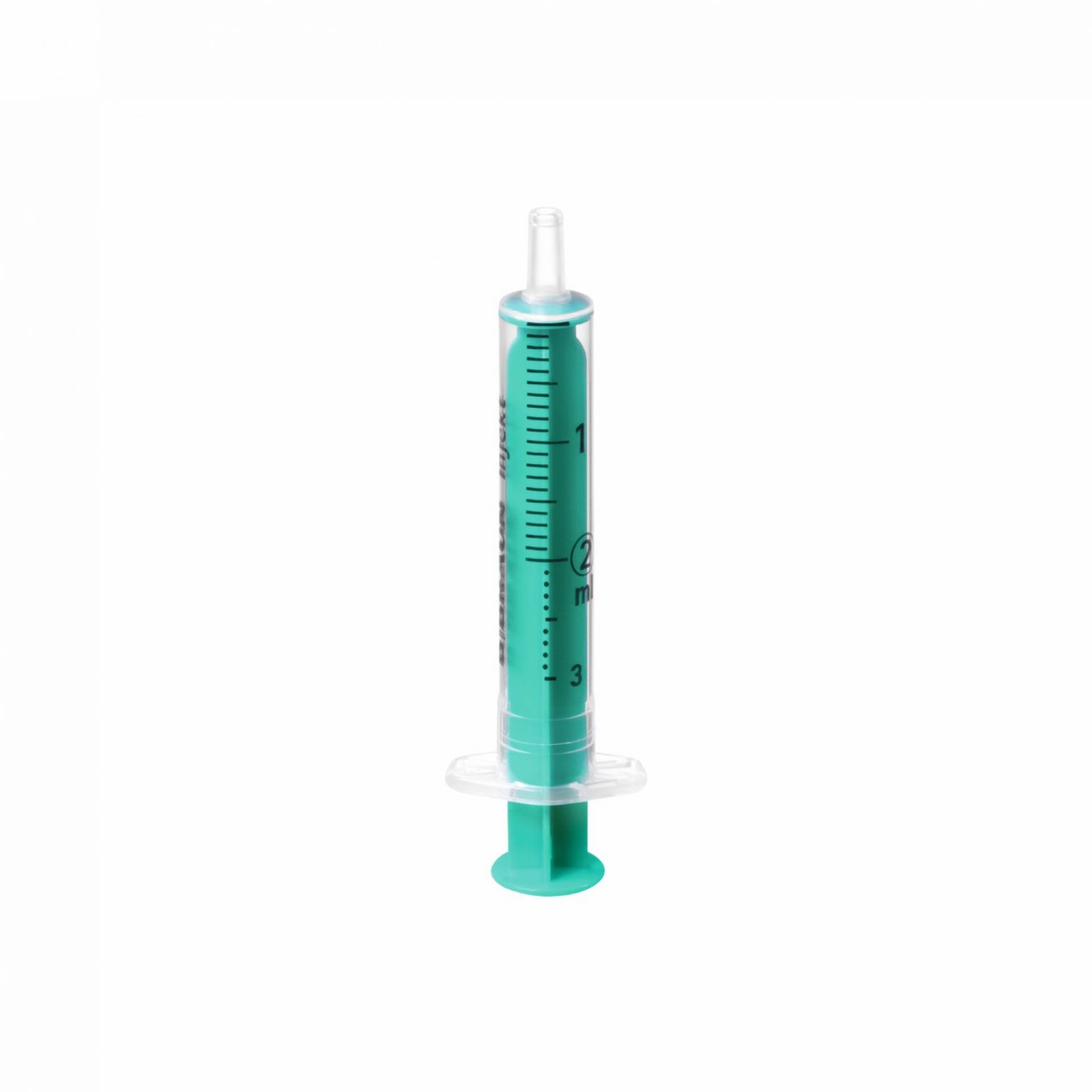 Produktbild von Injekt 2 Ml Einmalspritzen – 2-teilig, Luer-Ansatz, Einzeln Steril, 100er Pack, Mit Grünem Kolben